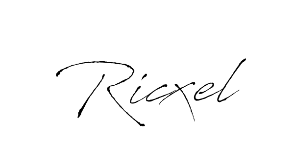 You should practise on your own different ways (Antro_Vectra) to write your name (Ricxel) in signature. don't let someone else do it for you. Ricxel signature style 6 images and pictures png