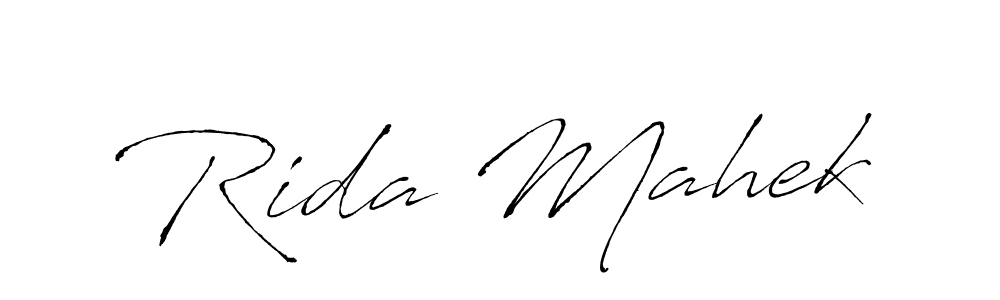 Also You can easily find your signature by using the search form. We will create Rida Mahek name handwritten signature images for you free of cost using Antro_Vectra sign style. Rida Mahek signature style 6 images and pictures png