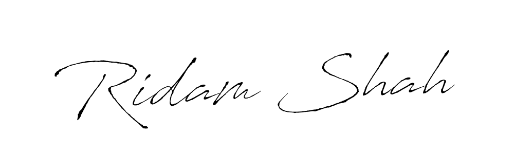 Create a beautiful signature design for name Ridam Shah. With this signature (Antro_Vectra) fonts, you can make a handwritten signature for free. Ridam Shah signature style 6 images and pictures png