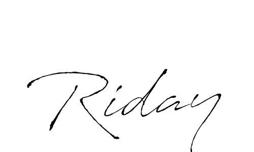 Make a beautiful signature design for name Riday. With this signature (Antro_Vectra) style, you can create a handwritten signature for free. Riday signature style 6 images and pictures png