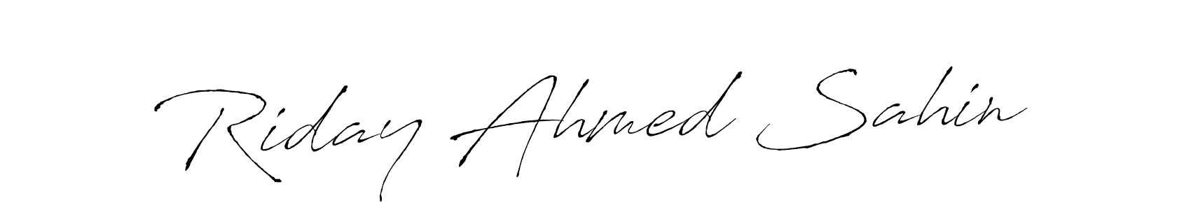 Also we have Riday Ahmed Sahin name is the best signature style. Create professional handwritten signature collection using Antro_Vectra autograph style. Riday Ahmed Sahin signature style 6 images and pictures png