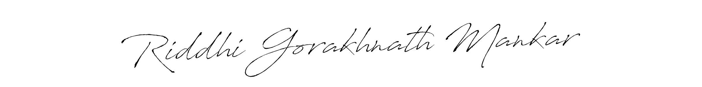 Also You can easily find your signature by using the search form. We will create Riddhi Gorakhnath Mankar name handwritten signature images for you free of cost using Antro_Vectra sign style. Riddhi Gorakhnath Mankar signature style 6 images and pictures png