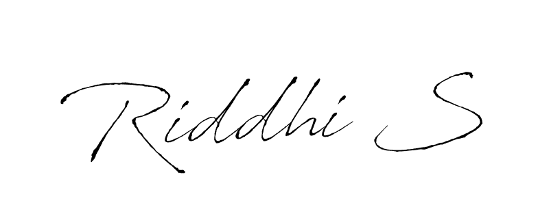 Make a beautiful signature design for name Riddhi S. With this signature (Antro_Vectra) style, you can create a handwritten signature for free. Riddhi S signature style 6 images and pictures png