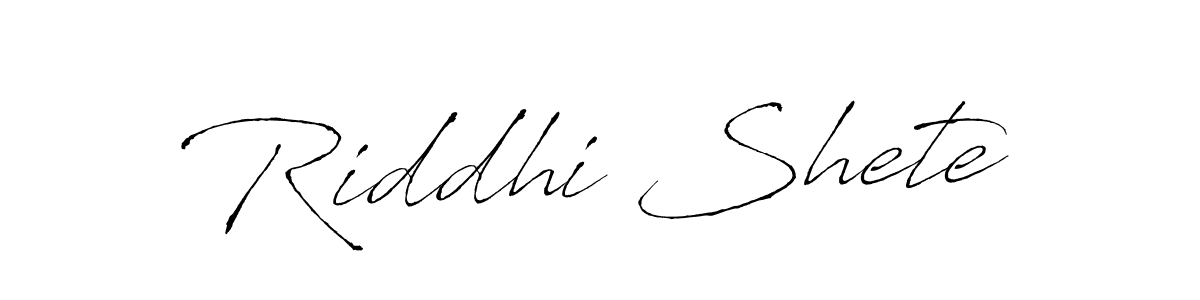 How to make Riddhi Shete name signature. Use Antro_Vectra style for creating short signs online. This is the latest handwritten sign. Riddhi Shete signature style 6 images and pictures png