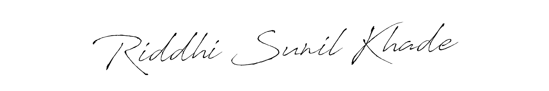 How to make Riddhi Sunil Khade name signature. Use Antro_Vectra style for creating short signs online. This is the latest handwritten sign. Riddhi Sunil Khade signature style 6 images and pictures png