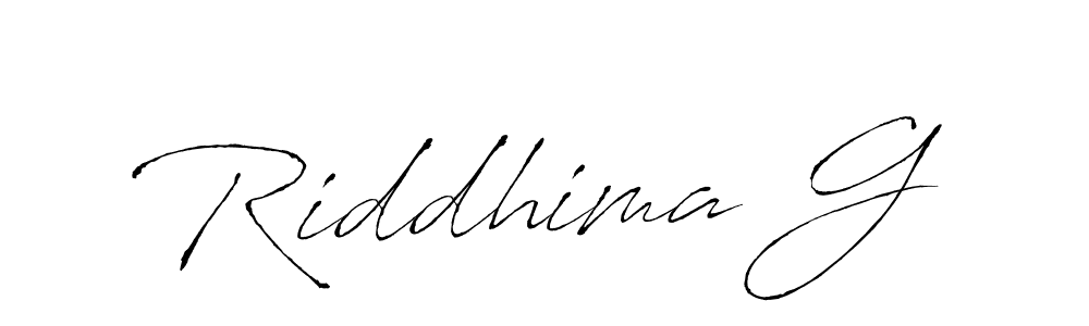 How to make Riddhima G signature? Antro_Vectra is a professional autograph style. Create handwritten signature for Riddhima G name. Riddhima G signature style 6 images and pictures png