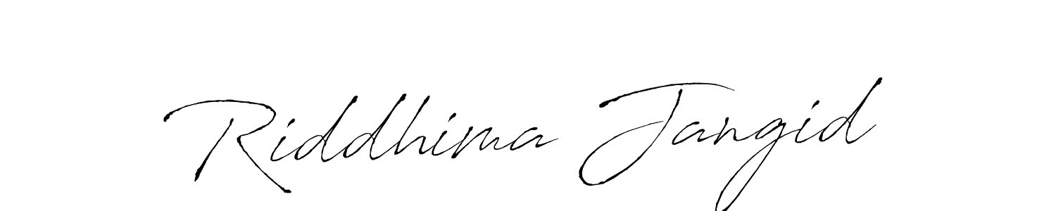 Make a beautiful signature design for name Riddhima Jangid. With this signature (Antro_Vectra) style, you can create a handwritten signature for free. Riddhima Jangid signature style 6 images and pictures png