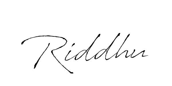 Design your own signature with our free online signature maker. With this signature software, you can create a handwritten (Antro_Vectra) signature for name Riddhu. Riddhu signature style 6 images and pictures png