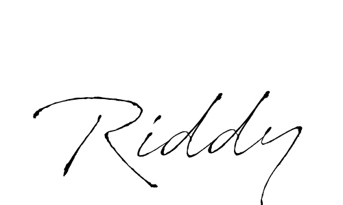 Use a signature maker to create a handwritten signature online. With this signature software, you can design (Antro_Vectra) your own signature for name Riddy. Riddy signature style 6 images and pictures png