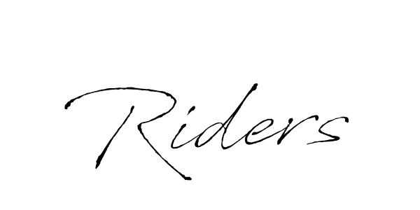 Design your own signature with our free online signature maker. With this signature software, you can create a handwritten (Antro_Vectra) signature for name Riders. Riders signature style 6 images and pictures png