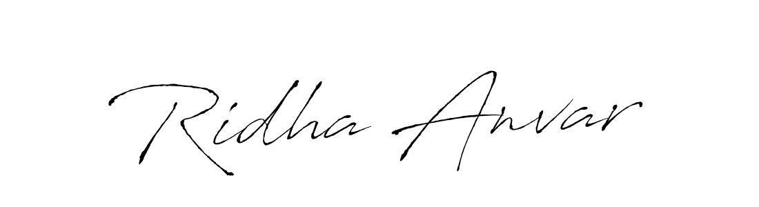 How to make Ridha Anvar name signature. Use Antro_Vectra style for creating short signs online. This is the latest handwritten sign. Ridha Anvar signature style 6 images and pictures png