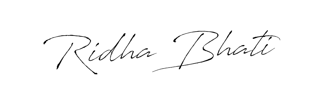 How to make Ridha Bhati signature? Antro_Vectra is a professional autograph style. Create handwritten signature for Ridha Bhati name. Ridha Bhati signature style 6 images and pictures png