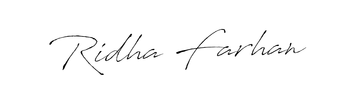 How to make Ridha Farhan name signature. Use Antro_Vectra style for creating short signs online. This is the latest handwritten sign. Ridha Farhan signature style 6 images and pictures png