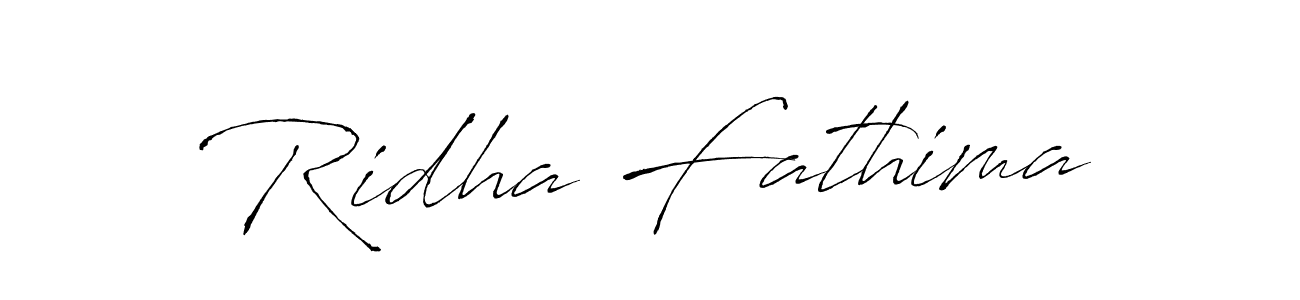 Create a beautiful signature design for name Ridha Fathima. With this signature (Antro_Vectra) fonts, you can make a handwritten signature for free. Ridha Fathima signature style 6 images and pictures png