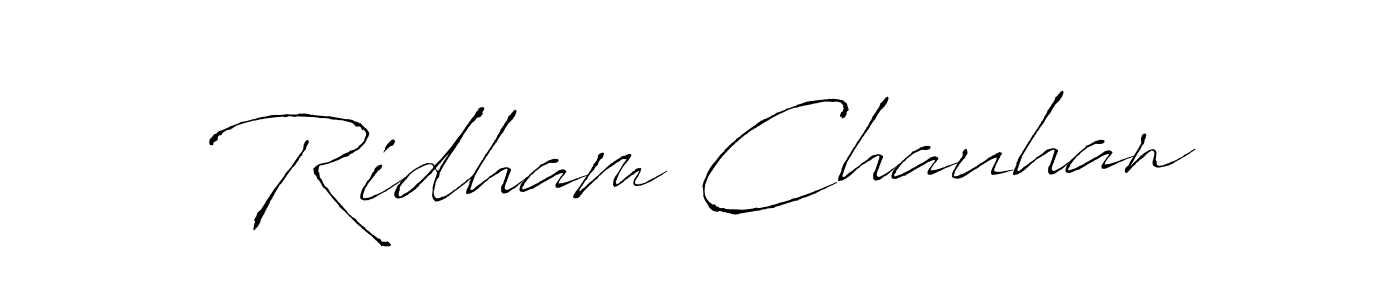 Create a beautiful signature design for name Ridham Chauhan. With this signature (Antro_Vectra) fonts, you can make a handwritten signature for free. Ridham Chauhan signature style 6 images and pictures png