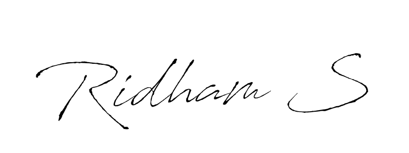 Use a signature maker to create a handwritten signature online. With this signature software, you can design (Antro_Vectra) your own signature for name Ridham S. Ridham S signature style 6 images and pictures png