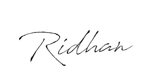 Create a beautiful signature design for name Ridhan. With this signature (Antro_Vectra) fonts, you can make a handwritten signature for free. Ridhan signature style 6 images and pictures png