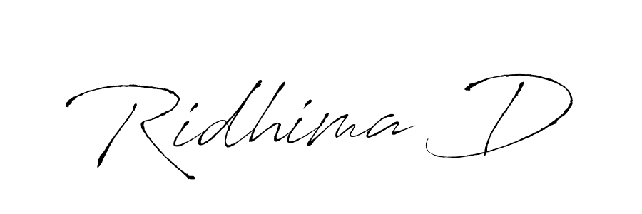 Also we have Ridhima D name is the best signature style. Create professional handwritten signature collection using Antro_Vectra autograph style. Ridhima D signature style 6 images and pictures png