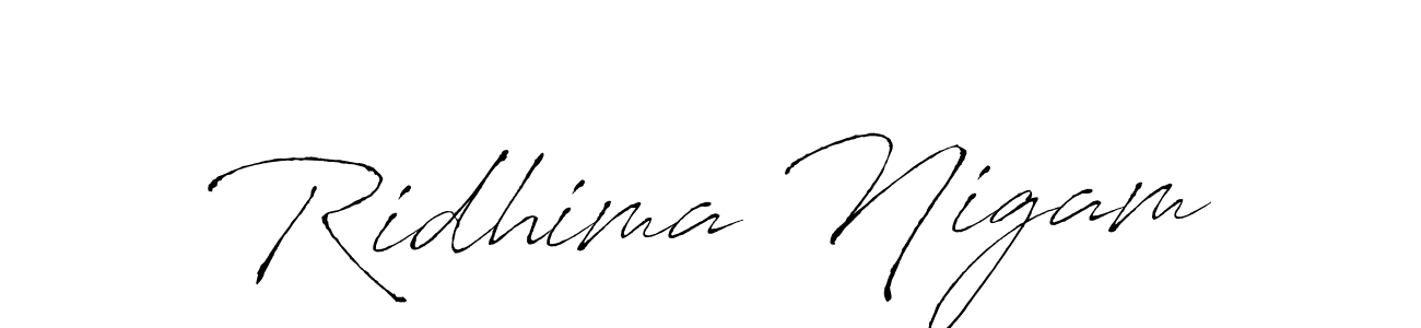 Use a signature maker to create a handwritten signature online. With this signature software, you can design (Antro_Vectra) your own signature for name Ridhima Nigam. Ridhima Nigam signature style 6 images and pictures png