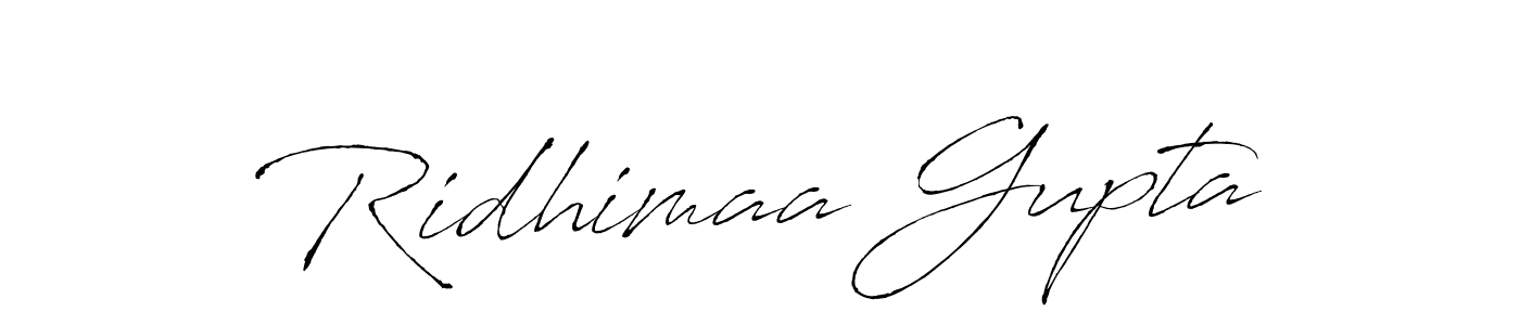 Create a beautiful signature design for name Ridhimaa Gupta. With this signature (Antro_Vectra) fonts, you can make a handwritten signature for free. Ridhimaa Gupta signature style 6 images and pictures png