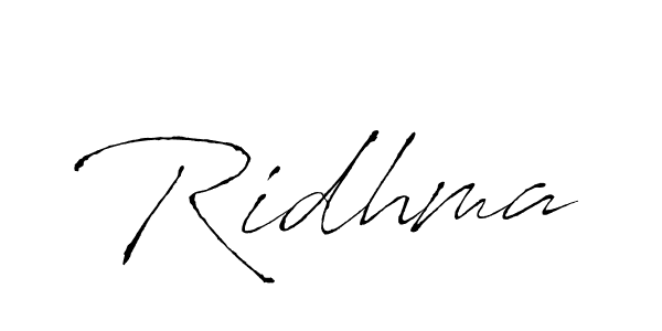 How to make Ridhma signature? Antro_Vectra is a professional autograph style. Create handwritten signature for Ridhma name. Ridhma signature style 6 images and pictures png