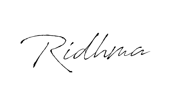 How to make Ridhma signature? Antro_Vectra is a professional autograph style. Create handwritten signature for Ridhma name. Ridhma signature style 6 images and pictures png