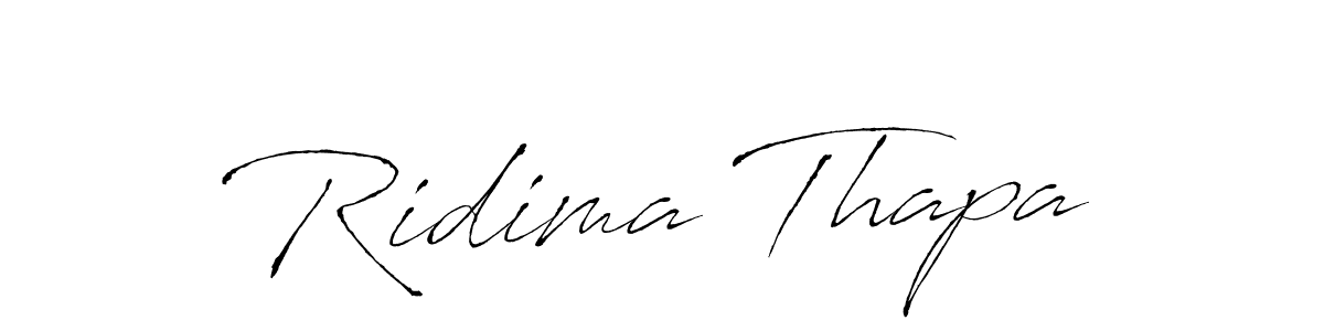Create a beautiful signature design for name Ridima Thapa. With this signature (Antro_Vectra) fonts, you can make a handwritten signature for free. Ridima Thapa signature style 6 images and pictures png