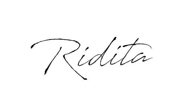 Design your own signature with our free online signature maker. With this signature software, you can create a handwritten (Antro_Vectra) signature for name Ridita. Ridita signature style 6 images and pictures png