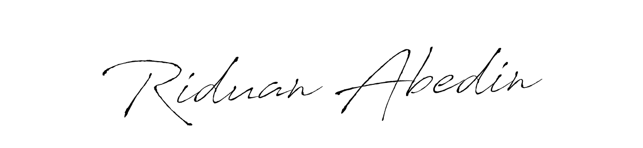 How to make Riduan Abedin name signature. Use Antro_Vectra style for creating short signs online. This is the latest handwritten sign. Riduan Abedin signature style 6 images and pictures png