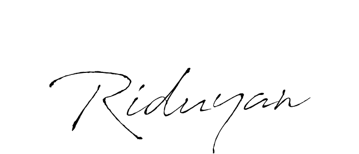 Make a beautiful signature design for name Riduyan. With this signature (Antro_Vectra) style, you can create a handwritten signature for free. Riduyan signature style 6 images and pictures png