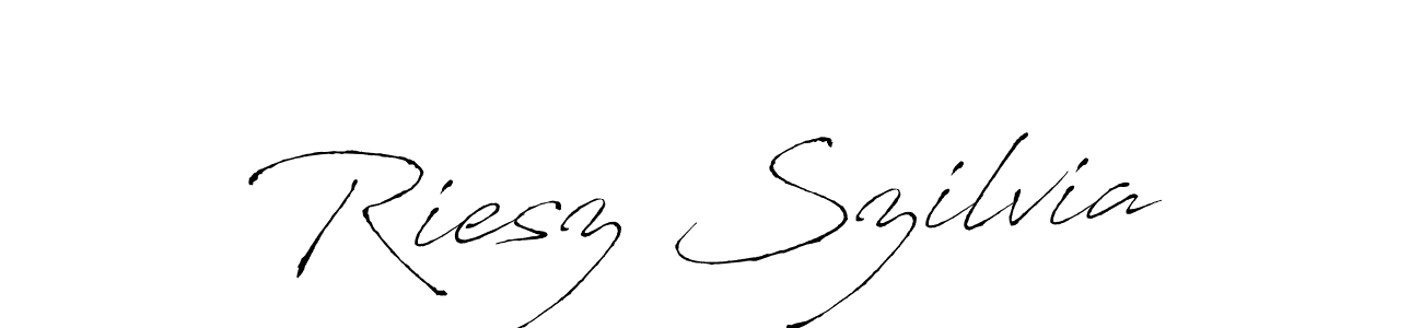 Create a beautiful signature design for name Riesz Szilvia. With this signature (Antro_Vectra) fonts, you can make a handwritten signature for free. Riesz Szilvia signature style 6 images and pictures png