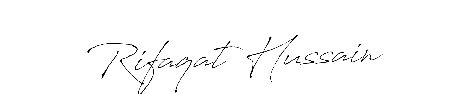 Create a beautiful signature design for name Rifaqat Hussain. With this signature (Antro_Vectra) fonts, you can make a handwritten signature for free. Rifaqat Hussain signature style 6 images and pictures png