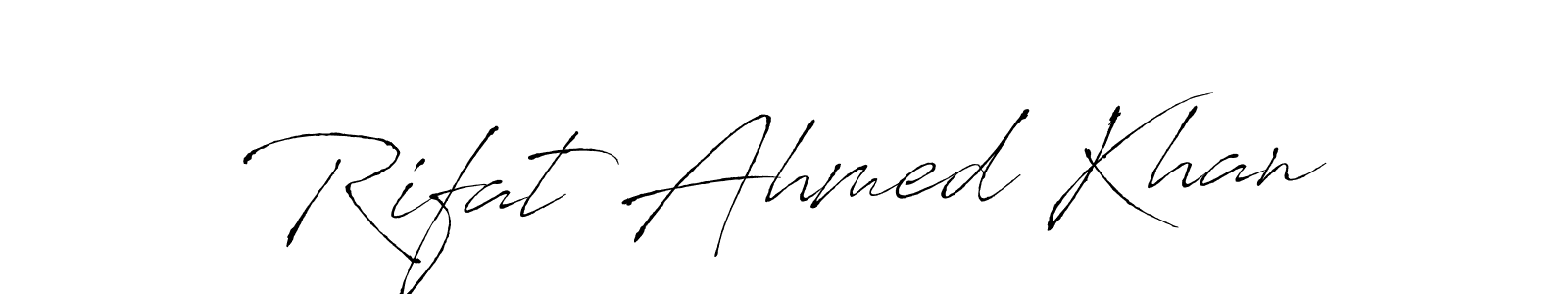 Use a signature maker to create a handwritten signature online. With this signature software, you can design (Antro_Vectra) your own signature for name Rifat Ahmed Khan. Rifat Ahmed Khan signature style 6 images and pictures png
