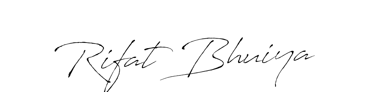 The best way (Antro_Vectra) to make a short signature is to pick only two or three words in your name. The name Rifat Bhuiya include a total of six letters. For converting this name. Rifat Bhuiya signature style 6 images and pictures png