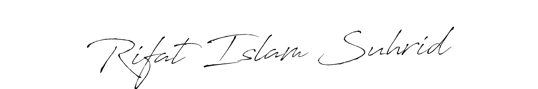 The best way (Antro_Vectra) to make a short signature is to pick only two or three words in your name. The name Rifat Islam Suhrid include a total of six letters. For converting this name. Rifat Islam Suhrid signature style 6 images and pictures png