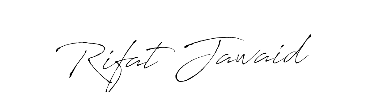 How to make Rifat Jawaid name signature. Use Antro_Vectra style for creating short signs online. This is the latest handwritten sign. Rifat Jawaid signature style 6 images and pictures png