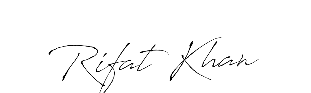 Design your own signature with our free online signature maker. With this signature software, you can create a handwritten (Antro_Vectra) signature for name Rifat Khan. Rifat Khan signature style 6 images and pictures png