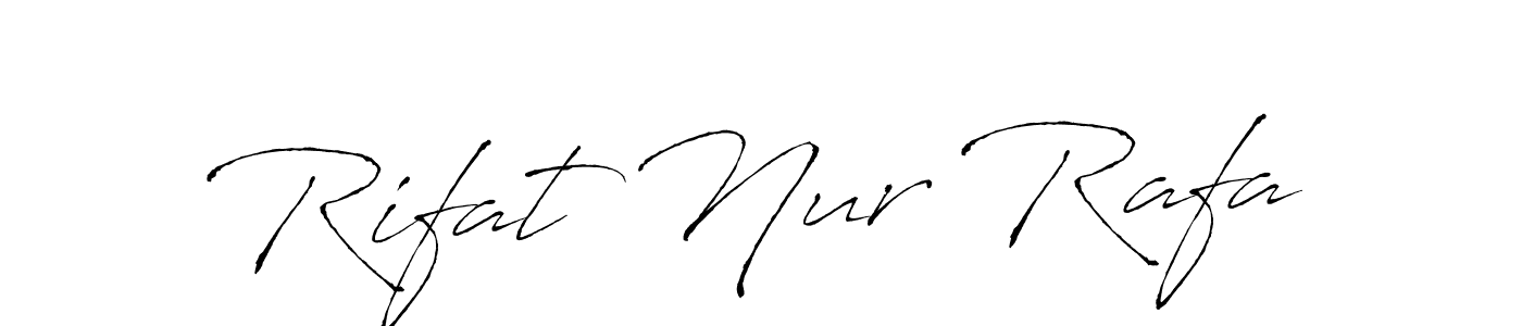 The best way (Antro_Vectra) to make a short signature is to pick only two or three words in your name. The name Rifat Nur Rafa include a total of six letters. For converting this name. Rifat Nur Rafa signature style 6 images and pictures png