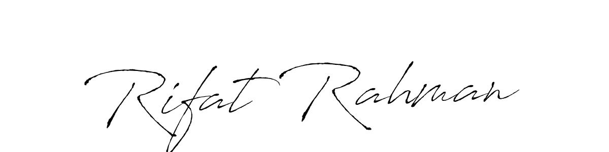 Design your own signature with our free online signature maker. With this signature software, you can create a handwritten (Antro_Vectra) signature for name Rifat Rahman. Rifat Rahman signature style 6 images and pictures png