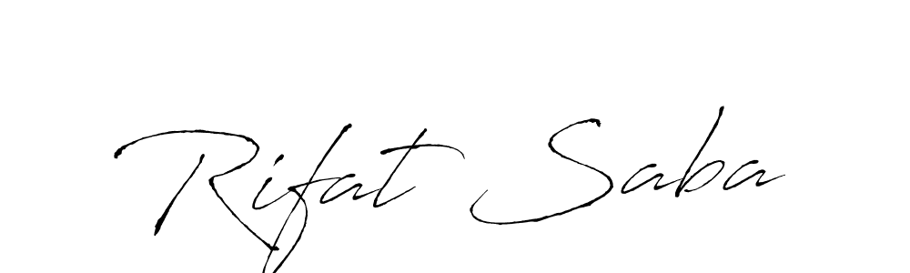 How to make Rifat Saba name signature. Use Antro_Vectra style for creating short signs online. This is the latest handwritten sign. Rifat Saba signature style 6 images and pictures png