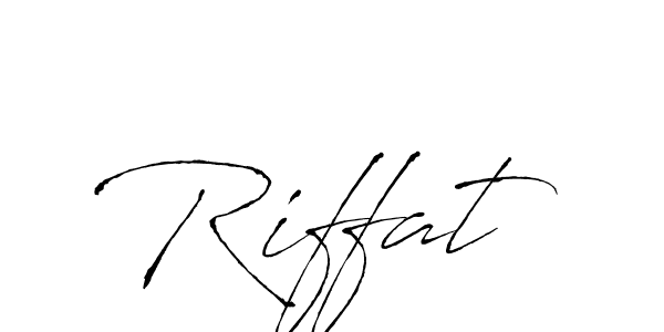 Use a signature maker to create a handwritten signature online. With this signature software, you can design (Antro_Vectra) your own signature for name Riffat. Riffat signature style 6 images and pictures png