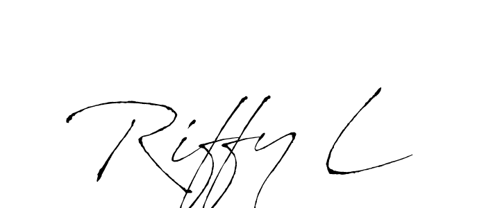 Also You can easily find your signature by using the search form. We will create Riffy L name handwritten signature images for you free of cost using Antro_Vectra sign style. Riffy L signature style 6 images and pictures png