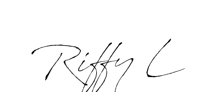 Also You can easily find your signature by using the search form. We will create Riffy L name handwritten signature images for you free of cost using Antro_Vectra sign style. Riffy L signature style 6 images and pictures png