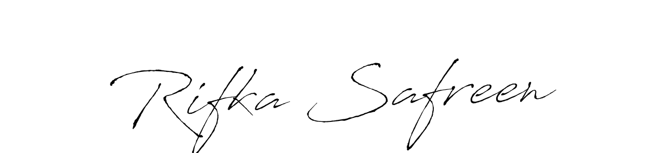 Antro_Vectra is a professional signature style that is perfect for those who want to add a touch of class to their signature. It is also a great choice for those who want to make their signature more unique. Get Rifka Safreen name to fancy signature for free. Rifka Safreen signature style 6 images and pictures png