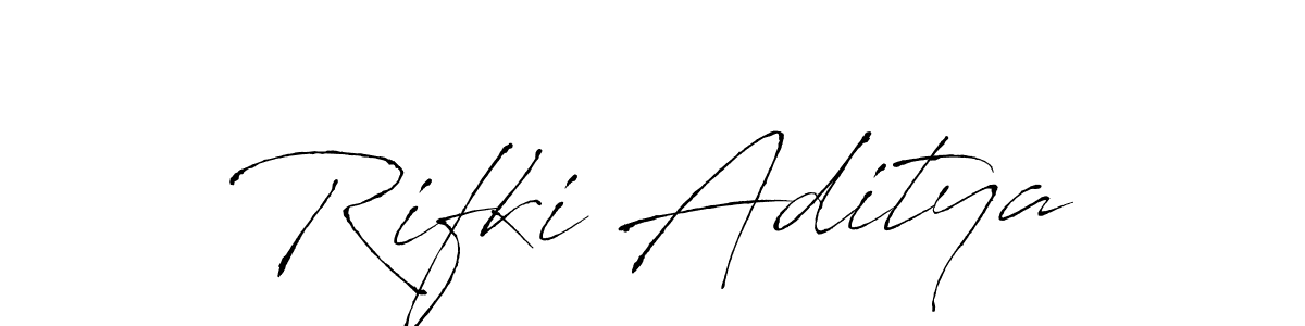 Also we have Rifki Aditya name is the best signature style. Create professional handwritten signature collection using Antro_Vectra autograph style. Rifki Aditya signature style 6 images and pictures png