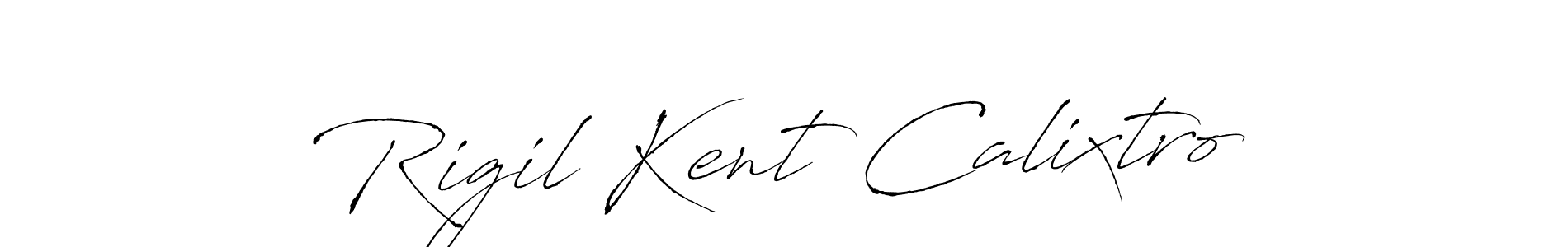 How to make Rigil Kent Calixtro name signature. Use Antro_Vectra style for creating short signs online. This is the latest handwritten sign. Rigil Kent Calixtro signature style 6 images and pictures png