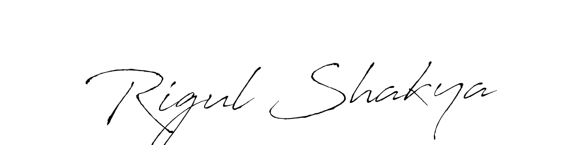 Create a beautiful signature design for name Rigul Shakya. With this signature (Antro_Vectra) fonts, you can make a handwritten signature for free. Rigul Shakya signature style 6 images and pictures png