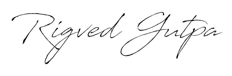 Transform the name Rigved Gutpa into a signature masterpiece using Antro_Vectra font. Ideal for photographers, artists, and creators looking for watermarks. Rigved Gutpa signature style 6 images and pictures png