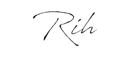 Get inspired by this graceful Antro_Vectra signature style for name Rih. Smooth loops and balanced proportions for everyday use. Rih signature style 6 images and pictures png