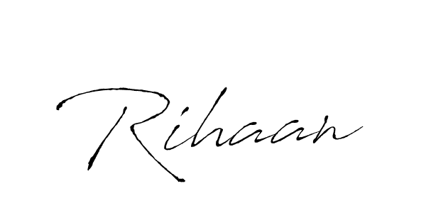 Make a beautiful signature design for name Rihaan. With this signature (Antro_Vectra) style, you can create a handwritten signature for free. Rihaan signature style 6 images and pictures png